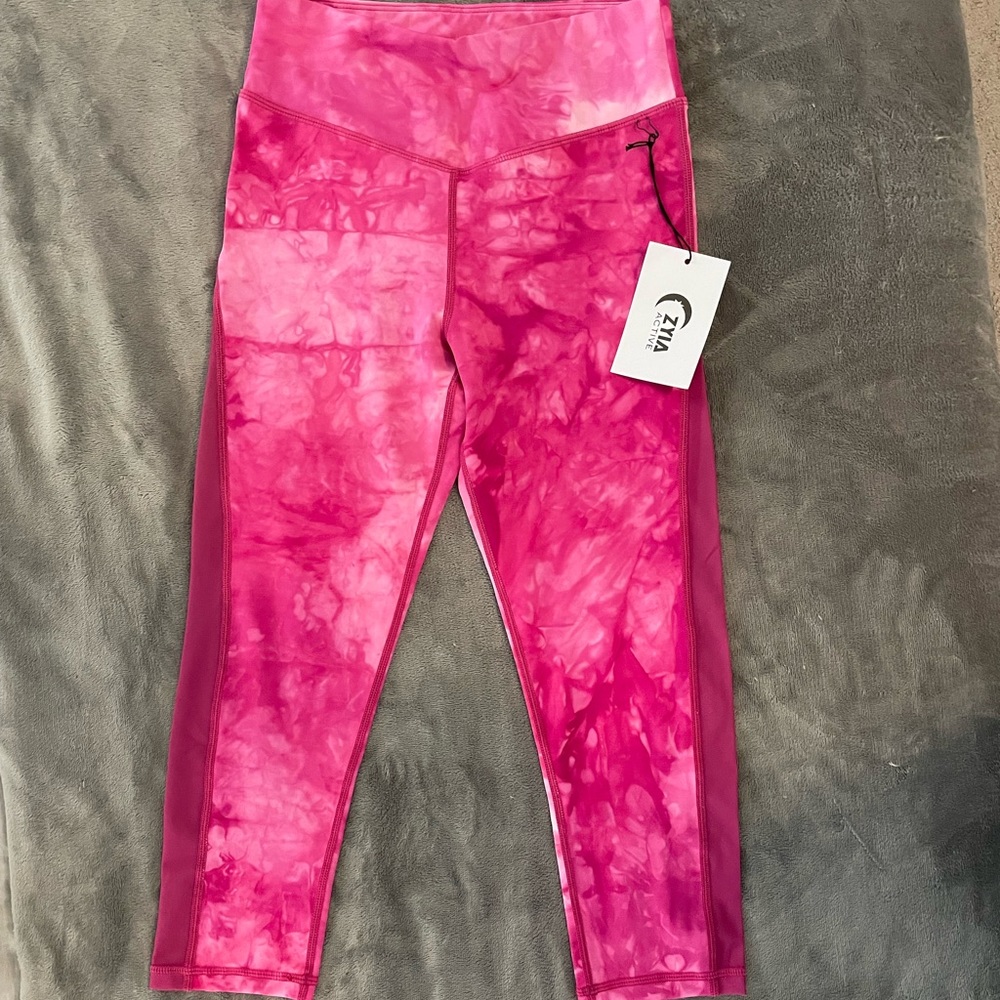 Zyia Fuchsia Hendrix Mesh Light n Tight Hi-rise Leggings
